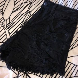 High waisted black shorts